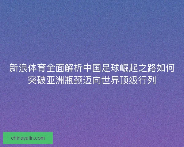 新浪体育全面解析中国足球崛起之路如何突破亚洲瓶颈迈向世界顶级行列